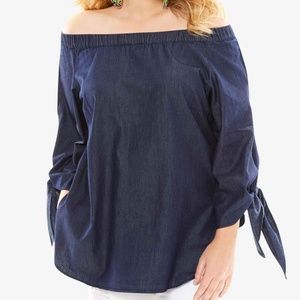 Stonewash Off-the-Shoulder Tunic, Roaman's Sz 20W